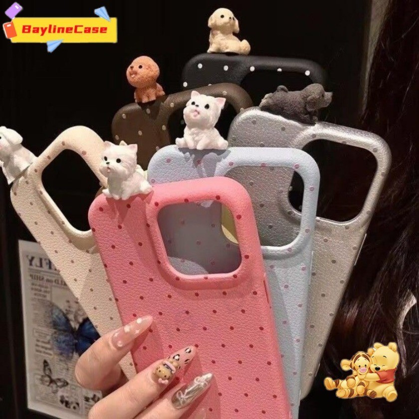 ร้อนขาย3dน่ารักลูกสุนัขหนังเคสโทรศัพท์เข้ากันได้สําหรับiphone 16 15 14 13 12 11 Pro Max X Xr Xs Max 8 7 6 Plus SE2020 Insซิลิโคนอ่อนนุ่มคลุมทั้งหมดกันกระแทกปลอกป้องกัน