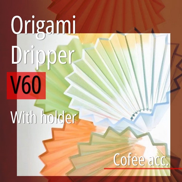 ORIGAMI V60 Coffee Dripper WATER w/ BASE Custom Color Barista PETG Coffee