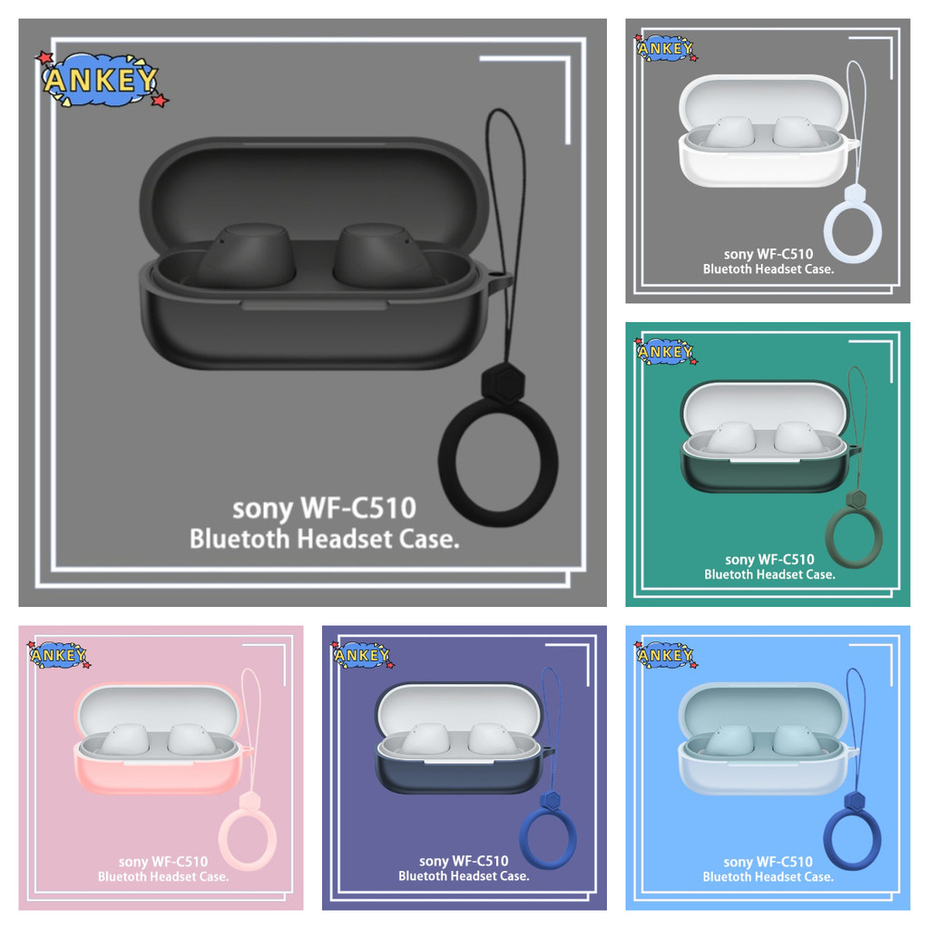Case for Sony WF-C510 Protective Cover Ring C510 WFC510 Anti-fall Soft Silicone Wireless Bluetooth E