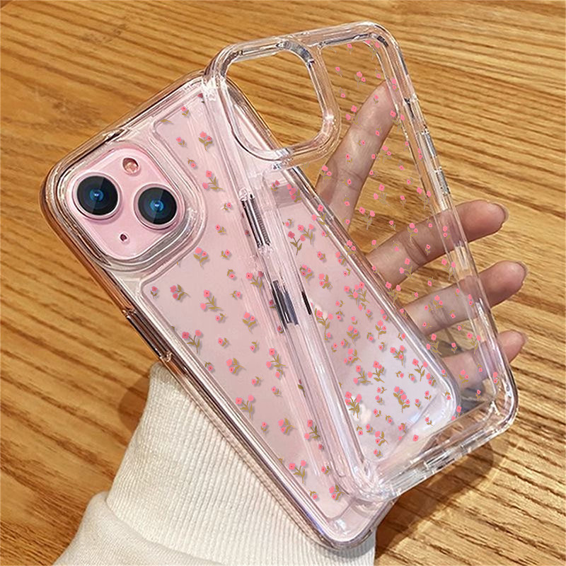 นุ่มน่ารักluxury ClearสําหรับIPhone 15 16 14 12 13 11 Pro XS Max XR X 8 7 Plus TPUกันกระแทกความงามฝาครอบโทรศัพท์ซิลิโคนดอกไม้โปร่งใสปลอก