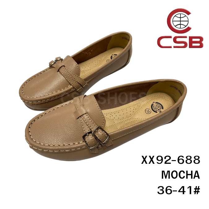 CSB รองเท้าแฟชั่นผู้หญิง XX92-688 รองเท้างหนังวัวแท้ พื้นไม่ลื่น ด้านหน้าทำเป็นสายคาด 2 เส้น
