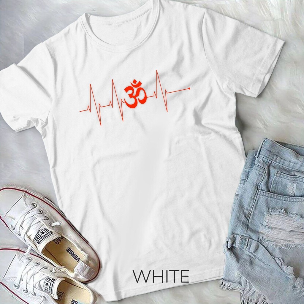 Om Heartbeat Spiritual Symbol Ohm Yoga Meditation T-Shirt เสื้อยืด Unisex