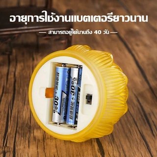 กระถางธูปเทียนไฟฟ้า LED เชิงเทียนปลอม (แบบสั้น) สำหรับตั้งบูชาหรือแสดงความไว้อาลัย เทียนใส่ถ่าน