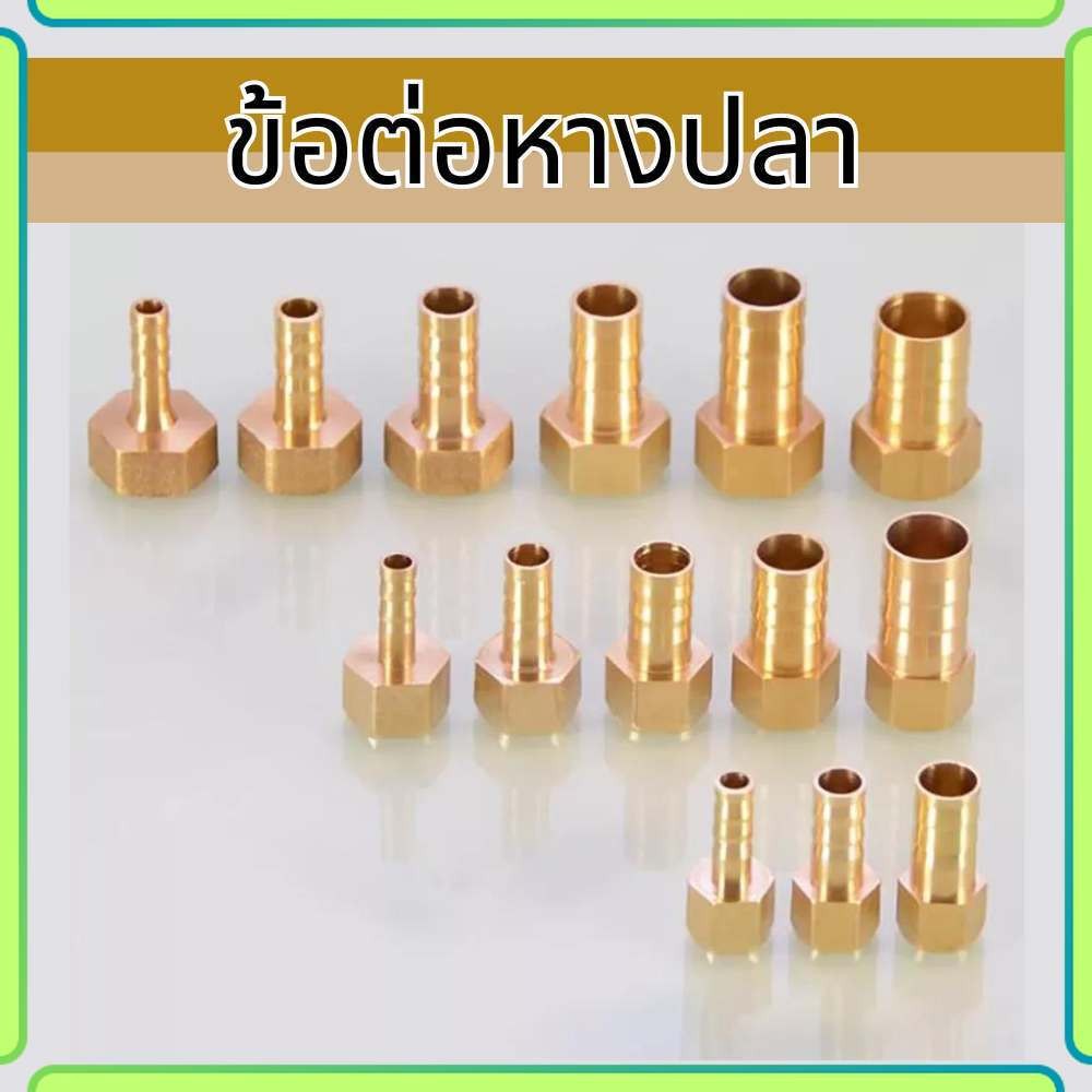 Apluz ข้อต่อทองเหลือง ข้อต่อหางปลา เกลียวใน - สายเสียบหางปลาไหล ไม่เป็สนิม พร้อมส่ง