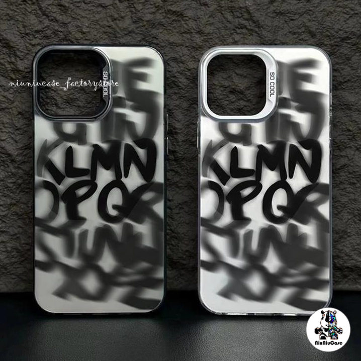 ตัวอักษรเบลอแฟชั่น เคสไอโฟน11 13 16 ซิลิโคนนุ่มเคสโทรศัพท์ For IPhone 11 12 13 14 15 Pro MAX 8P 7Plus X XR XS เคสมือถือ
