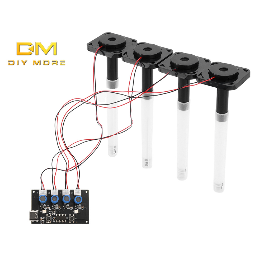 Diymore DC5V สี่สเปรย์รุ่นที่สองที่มีสีสันบรรยากาศแสง Humidifier โมดูล Atomization ควบคุม DIY Ultrasonic Nebulizer TYPE-C