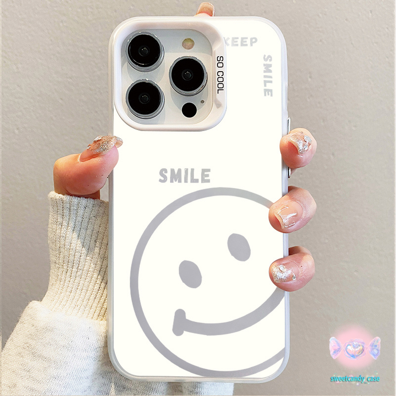 เคสแข็งคุณภาพ รอยยิ้มน่ารัก สำหรับ IPhone 13 12 7Plus 14 15 11 16 Pro Max 8Plus XR XS Max SE เคสไอโฟน11 เคสไอโฟน13