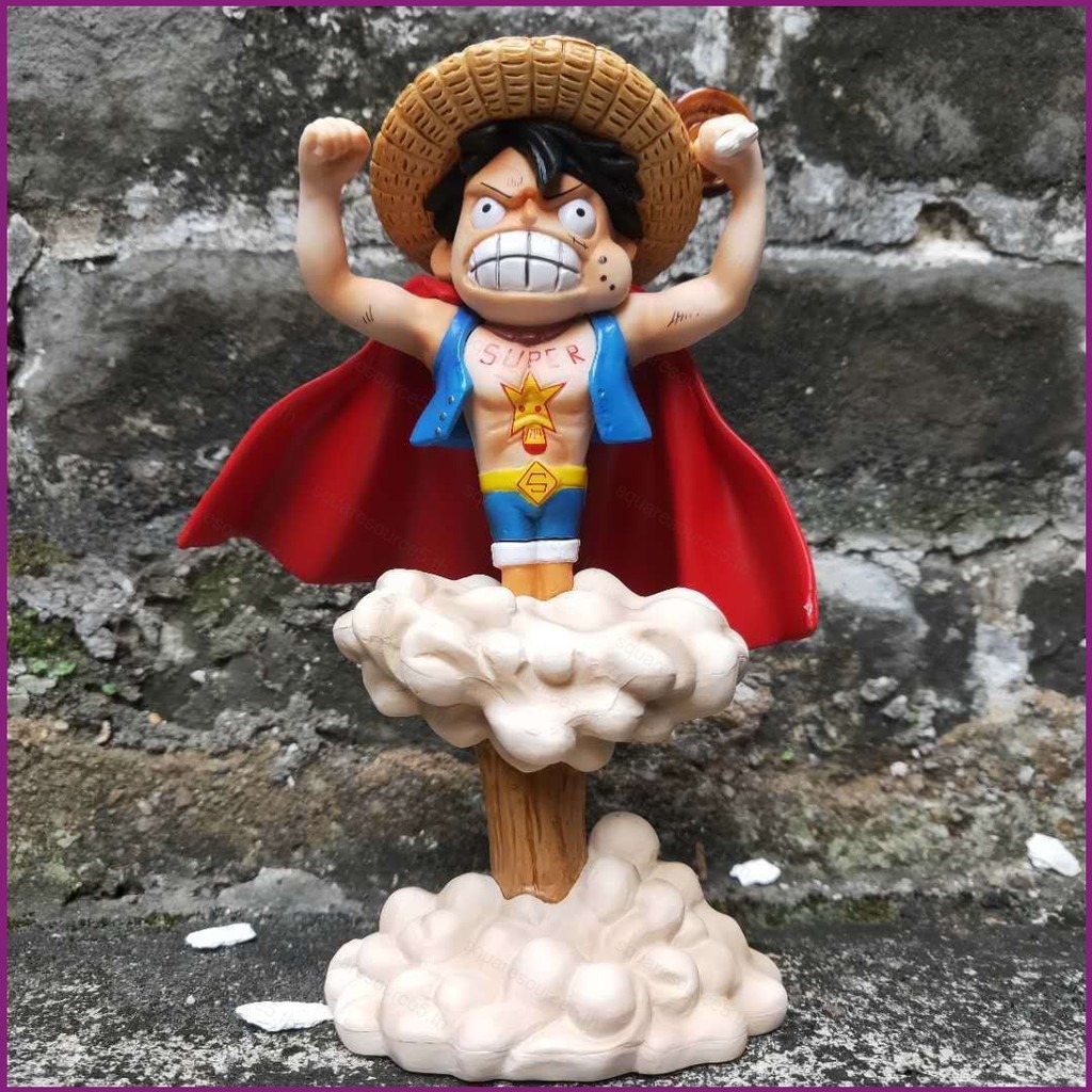 Lg ONE PIECE Action Figure superman Luffy หมวกฟาง Luffy รุ่น Q ตุ๊กตาของเล่นสําหรับเด็กเครื่องประดับรถของขวัญ