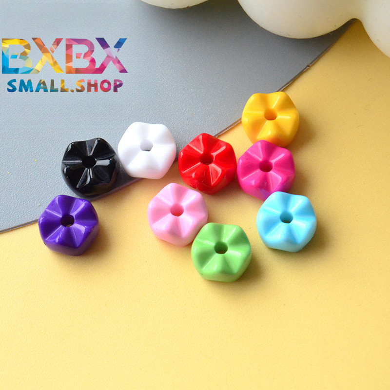 อะคริลิคสีทึบ Perforated ฟันลูกปัด DIY ลูกปัด Jenga ลูกปัดสร้อยข้อมือสร้อยคอเครื่องประดับอุปกรณ์เสริมขายส่ง