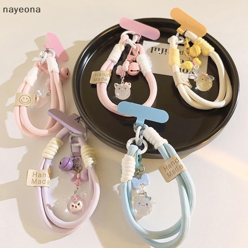 [NAY] Kuromi Melody สายคล้องโทรศัพท์มือถือ Bell จี้สายรัดข้อมือ Anti-lost เชือกสําหรับกล้องพวงกุญแจเคสโทรศัพท์ Lanyard สําหรับ AirPods IPhone EON