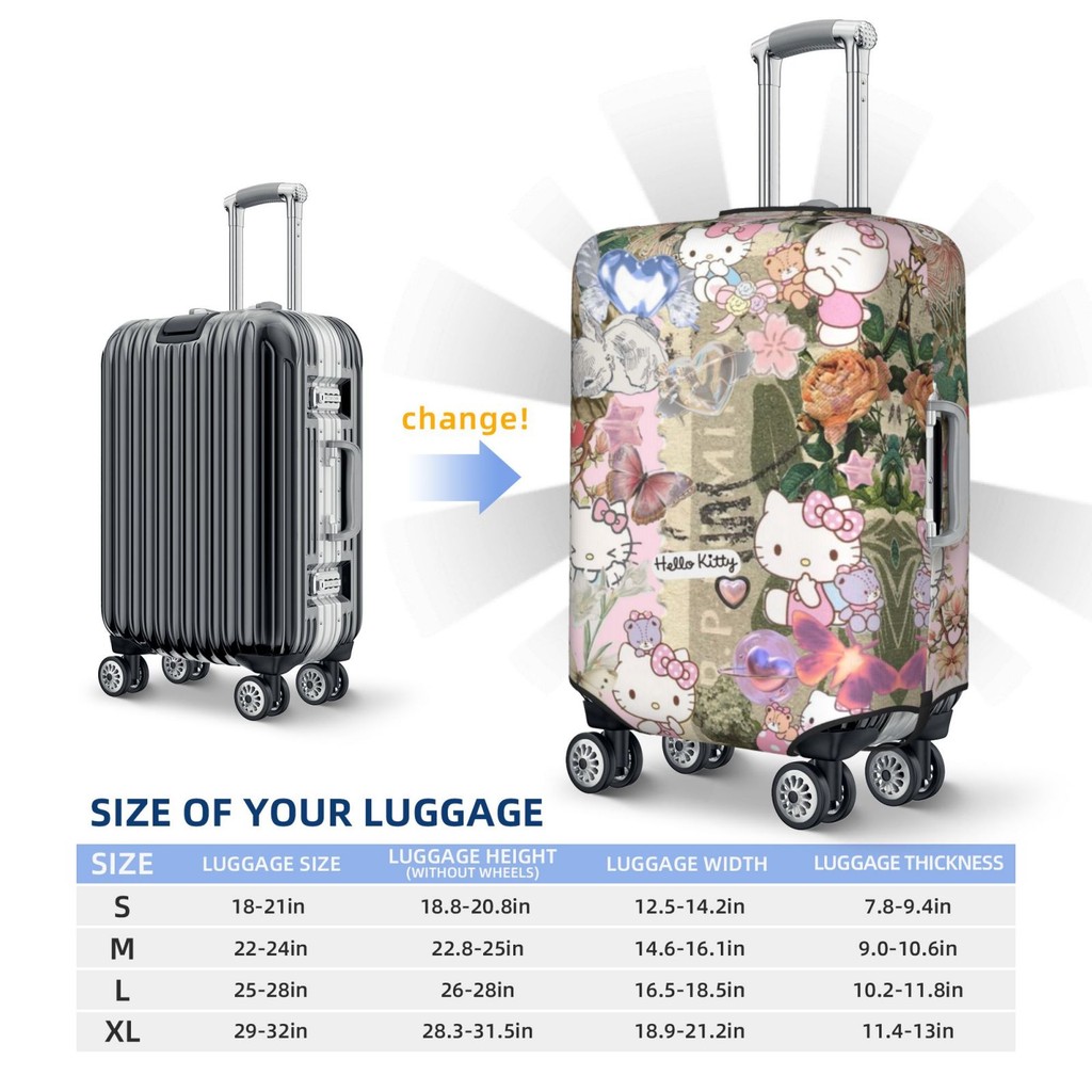 ผ้าคลุมกระเป๋าเดินทาง ผ้าสแปนเด็กซ์ แบบยืดหยุ่น ยืดหยุ่น Sanrio Luggage Cover 18-32 นิ้ว 3A30