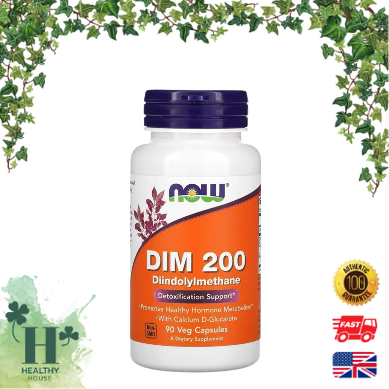 พร้อมส่ง NOW Foods DIM 200 90 Veg Capsules Diindolylmethane Calcium 200 MG