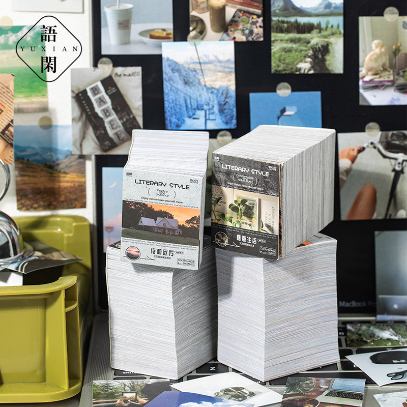 365แผ่นลงในสติกเกอร์หนังสือผ่อนคลายชีวิตชุดรูปแบบวรรณกรรมคู่มือทําเองตกแต่งจุดต่ําสุดภาพตัดปะ