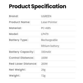 Ugreen Laser Pointer ตัวชี้เลเซอร์มัลติฟังก์ชั่นไร้สาย 2.4G สําหรับการนําเสนอหน้าเปลี่ยนปากกา