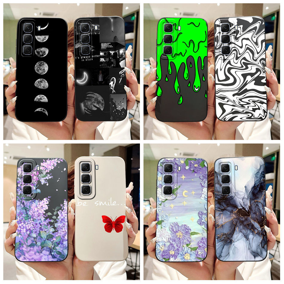 Infinix Hot 50 Pro 4G X6881 Cool Moon Milk Ripple รูปแบบเคสโทรศัพท์ Hot50 Pro 4G เลนส์ป้องกันกรณีซิลิโคนอ่อนนุ่ม
