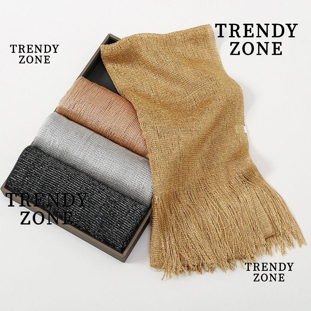Trendyzone ชุดเดรสผ้าคลุมไหล่, ผ้าพันคออารมณ์เงินสีทอง, พู่ฤดูร้อนป้องกันแสงแดดที่หรูหรา Pashmina สําหรับผู้หญิง
