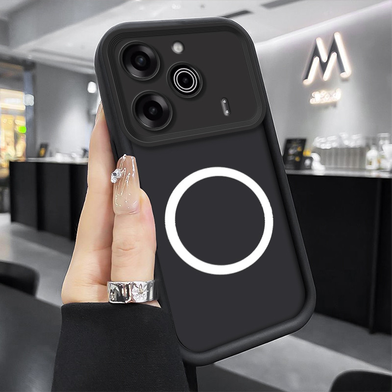 เคสโทรศัพท์สําหรับ Tecno Pova 6 5 Pro 6 Neo/Camon 20 30 Pro Pop 7 Pro กรณีหรูหรา Candy Matte ซิลิโคนนุ่มปกหลังพร้อมไร้สายชาร์จแหวนแม่เหล็กสติกเกอร์