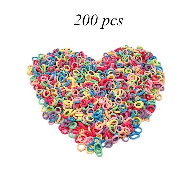 200ชิ้นชุดแฟชั่นเกาหลีผูกผมสําหรับเด็กยืดหยุ่นสูงยางรัดเด็กสาวผมหางม้าเชือกผมอุปกรณ์ผม