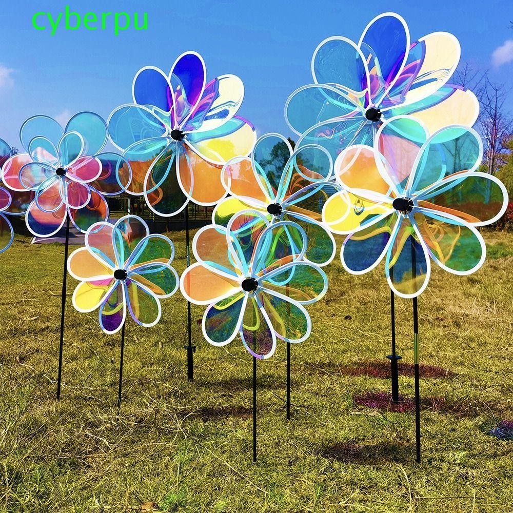 Cyberpulse กังหันลมแปดใบ, กังหันลมฟิล์มสีสันสดใสโปร่งใส, พื้นน่ารักเปลี่ยนสีสะท้อนแสงดอกไม้นกขับไล่กังหันลมฤดูร้อน