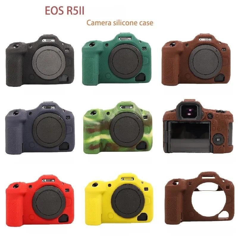 R5II ยางซิลิโคนกรณี Body Cover Protector กรอบผิวสําหรับ Canon EOS R5 Mark II R5 II กล้อง Mirrorless