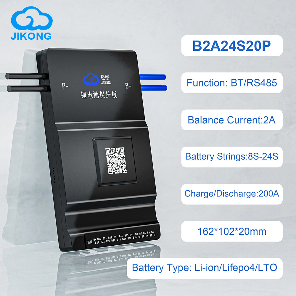 JIKONG BMS B2A24S20P Smart BT RS485 150A 200A 8S~24S 16S 20S Lifepo4 Li-ion 2A Active Balance JKBMS