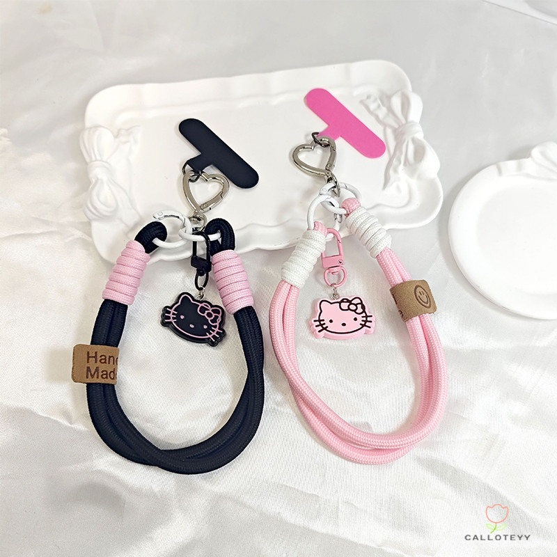 สายคล้องโทรศัพท์มือถือ สายคล้องข้อมือ จี้โทรศัพท์รูปแมว มิติสุดเท่ เชือกเส้นเล็กแบบทออเนกประสงค์ สายคล้องโทรศัพท์มือถือ