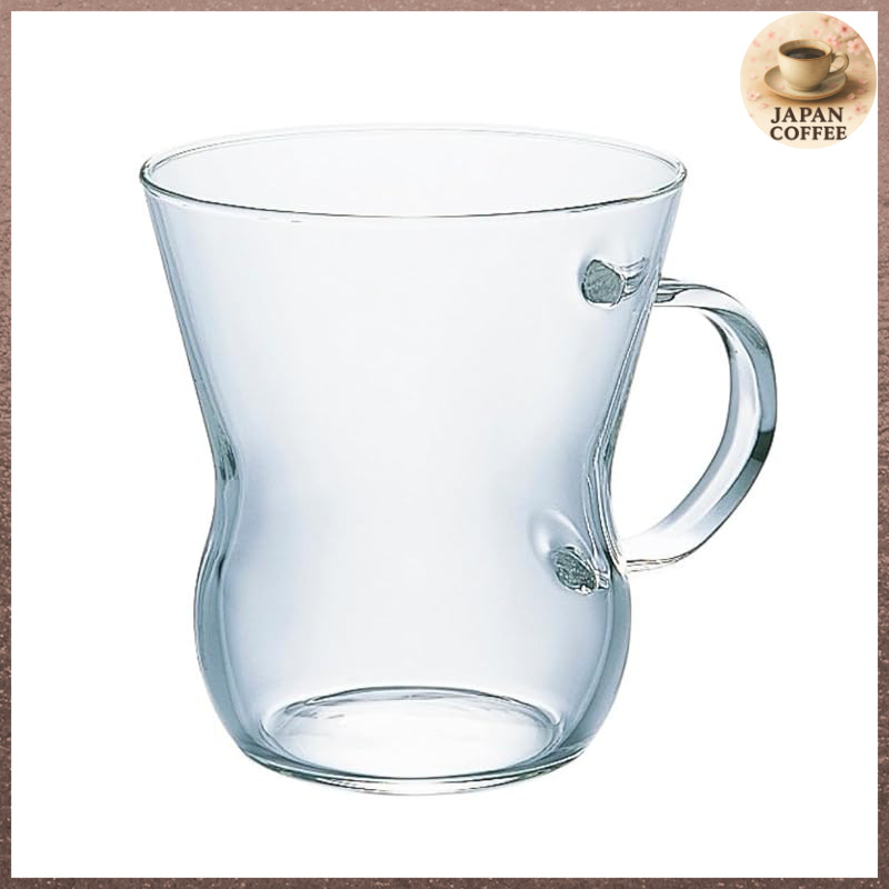 HARIO Heat-Resistant Oolong Mug Suki 300ml Coffee Glass, Microwave and Dishwasher Safe, Made in Japa