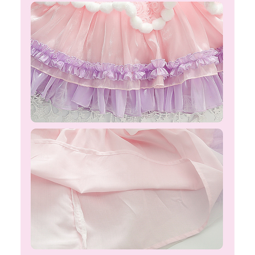 [คลังสินค้าพร้อม] Girls Ling Nabel Pink Dress ชุดเจ้าหญิงเด็กผู้หญิง ชุดการแสดงเด็ก ขนาด 100-150 X250707 ราคา ถูกที่สุด ดีลบีเคเค แกลเลอรีภาพที่ 9