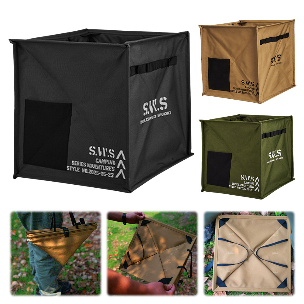 Camping Recycle Bin ถังตั้งแคมป์พับได้ความจุขนาดใหญ่สําหรับกระเป๋าเป้สะพายหลังตกปลา