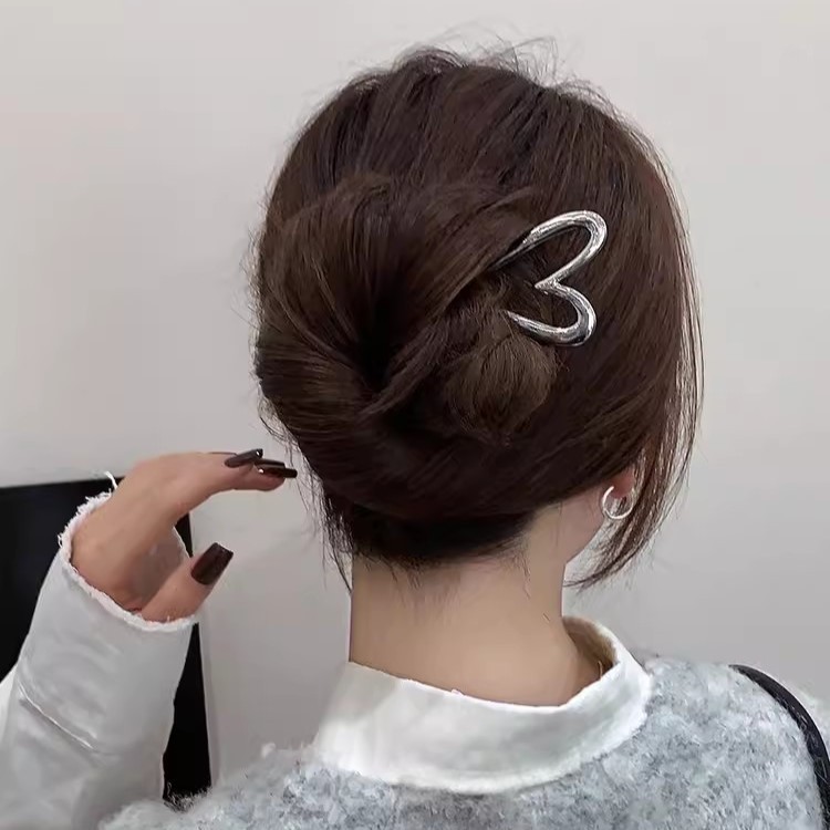 Hairpin โลหะเรียบง่ายสำหรับ 여성 พร้อมเครื่องประดับผมทรงลูกโลก คุณภาพสูงและทันสมัย
