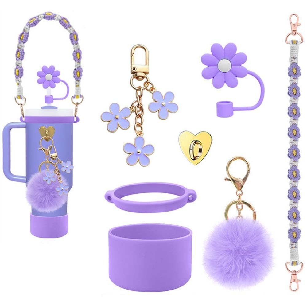 Stanley Cup Accessories Set รวมถึงสายรัดขวดน้ํา, Siliocne Stanley Cup Boot, Siliocne Straw Cover, St