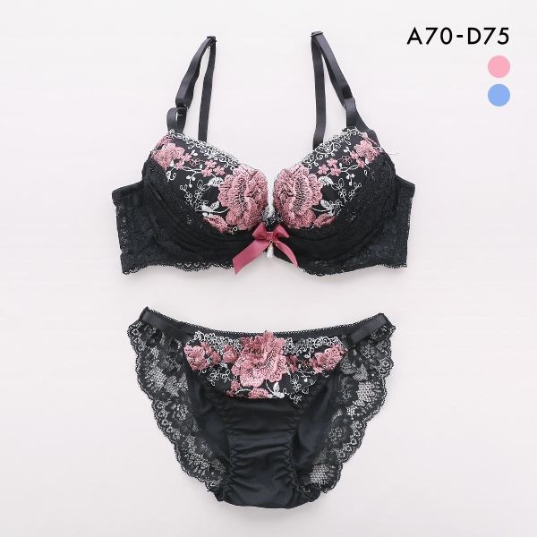 SANEI high side gorgeous flower bra panties set (Sizes A-D)(C0010531)(Direct from Japan)1