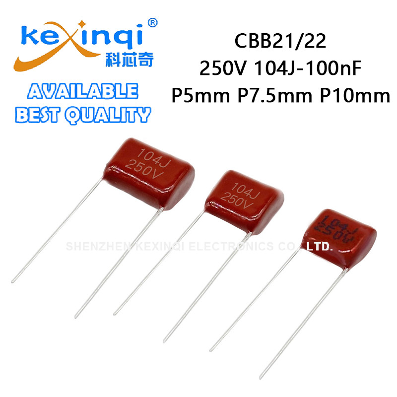 (5-20 ชิ้น) CBB21 CBB22 250V 104J 100nF 0.1uf ตัวเก็บประจุ P5 มม.P7.5 มม.P10 มม.ฟิล์มโพรพิลีน