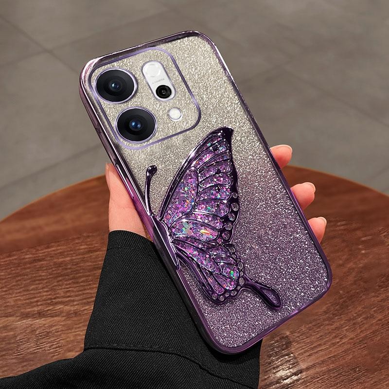 เคสโทรศัพท์ใหม่สําหรับOPPO Reno 14 Pro 14F 14Pro Reno14 F Reno14F 5G Glitterกระดาษ + Quicksandผีเสื้