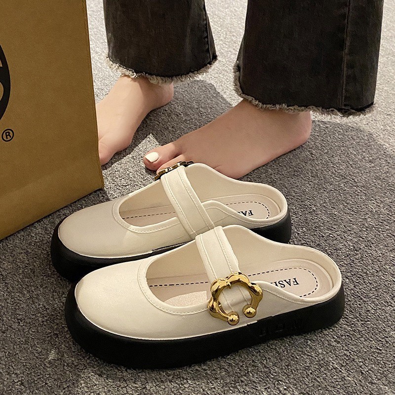 【จัดส่งรวดเร็ว】รองเท้าแตะแฟชั่นแบบสวมเปิดส้น โชว์ความสง่างาม สร้างลุคสาวหวาน ใส่ถ่ายรูปที่คาเฟ่ แวะมาซื้อ X112 กันได้เลย