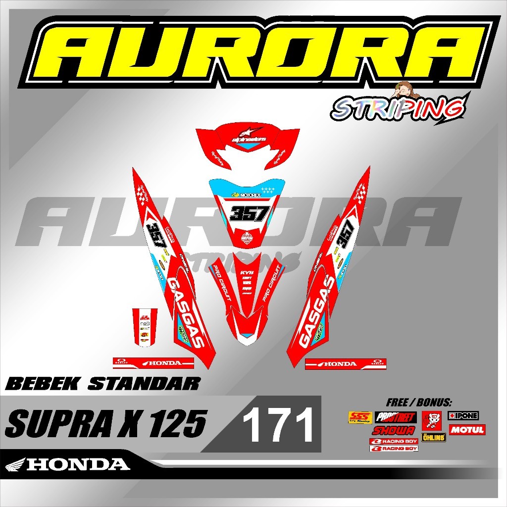 สติ๊กเกอร์ Striping Rbt Supra X 125 Rbt Bebek มาตรฐานดัดแปลง Supermoto Yz Crf Klx Kx Ktm Rbt ใหม่ล่า