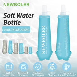 Newboler 150ml 250ml 500ml Running Soft Flask กีฬาขวดน้ํานุ่ม TPU ขวดน้ําพับได้เหมาะสําหรับมาราธอน Off Road Running Slow Running Camping Bike