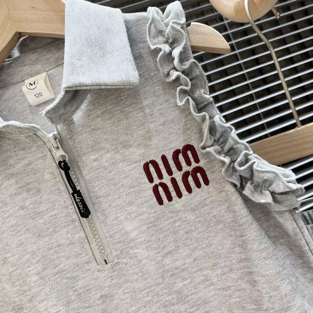 UMII KIDS เสื้อยืด แขนกุด ขาสั้น ชุดเซ็ท ชุดผู้หญิง fashion เสื้อโปโล เด็กผู้หญิง ลําลอง ชุด - รูปที่ 6