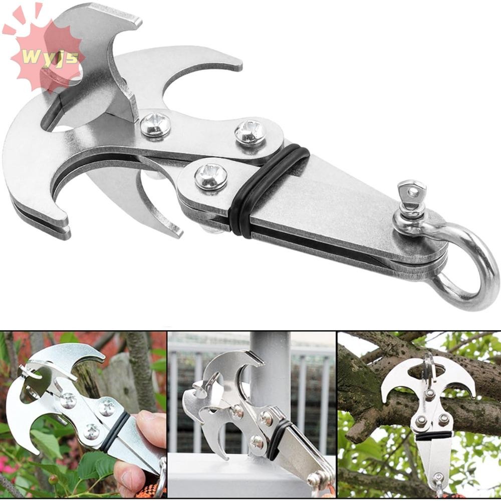 WYJS Grappling Hook,สแตนเลสพับCarabiners Hook,คุณภาพสูงDeploymentทนทานแบบพกพาGrapping Climbing Clawกลางแจ้ง