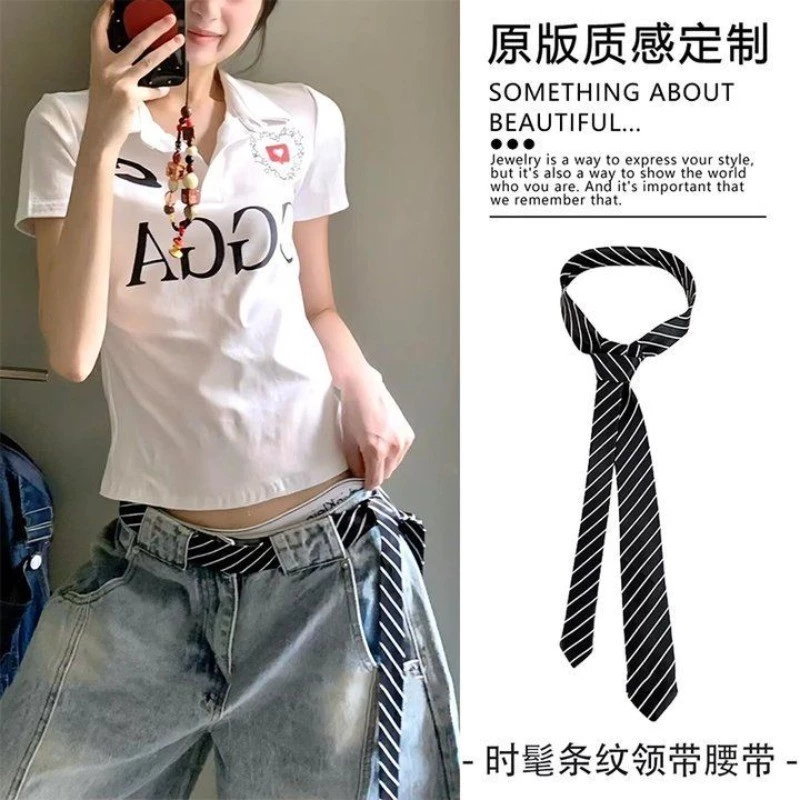 เข็มขัดเอวแบบสายโซ่สไตล์เกาหลี chic