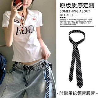 เข็มขัดเอวแบบสายโซ่สไตล์เกาหลี chic