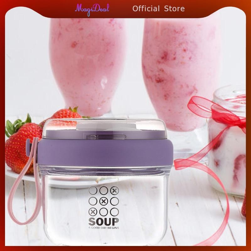 MagiDeal Salad Cup Overnight Oats Containers Oats Jars รูปที่ 3