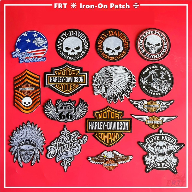 ☸ Live Free Ride Free - แพทช์รีดมอเตอร์ย้อนยุค ☸ 1 ชิ้น Skull DIY เย็บบนเหล็กบนป้ายแพทช์