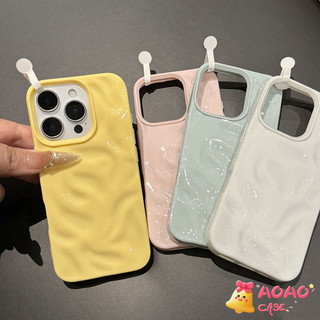เคสไอโฟน 11 15 สำหรับ iPhone 16 13 15 11 14 12 Pro Max 15 14 16 6 6S Plus XR X XS สั้น ๆ คลื่นสดน้ำนัวเนียมันวาว