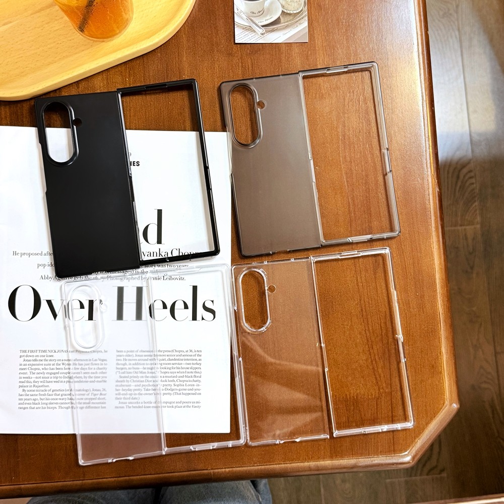 กันชนสําหรับ Samsung Galaxy Z Fold7 Fold6 Z Fold5 Fold4 Fold3 กรณีธุรกิจ Hard PC โปร่งใส Z Fold 7 6 5 กลับเคสโทรศัพท์