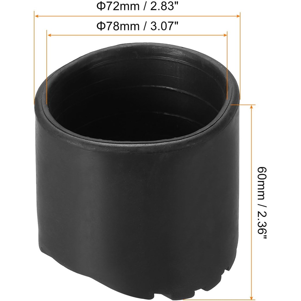 PATIKIL Ladder Non Slip Feet 2.8"/72mm, 1Pcs Rubber Round Foot Protective Mat Cushion Replacement fo