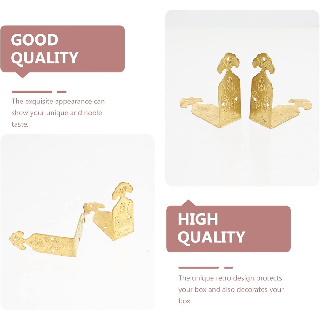 Milisten 4 Sets Box corner guard cabinet corner brace wood protector Jewelry Case Guard Protector fo