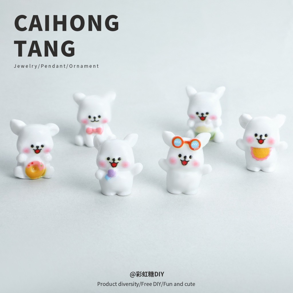 10 ชิ้น Solid Line Puppy เรซิ่น Charms สําหรับ DIY(11-443)