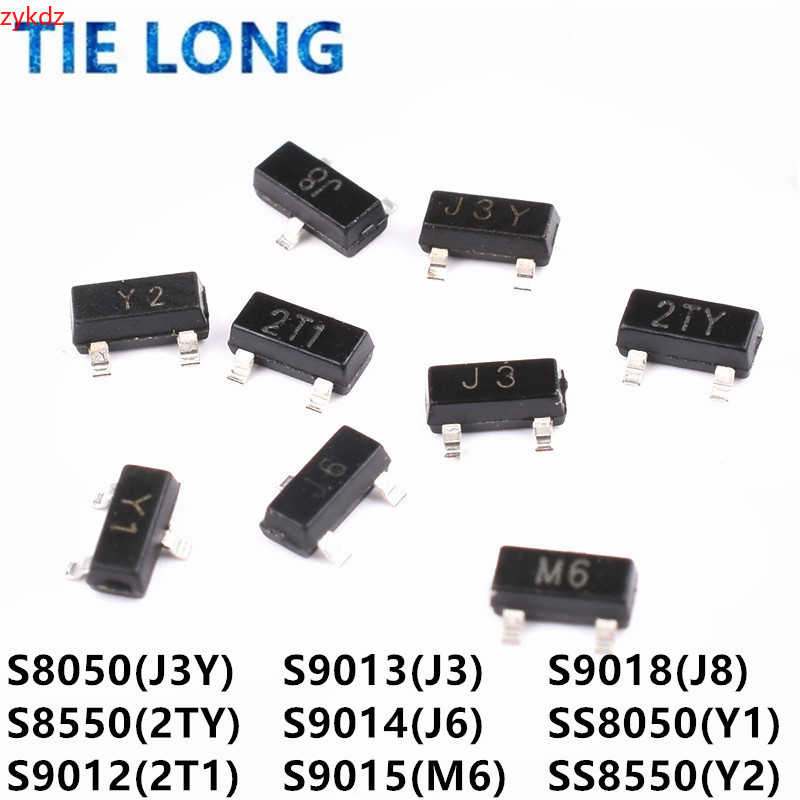 50PCS S8050 S8550 SS8050 SS8550 S9012 S9013 S9014 S9015 S9018 J3Y STY Y1 Y2 2T1 J3 J6 M6 J8 SMD ทราน