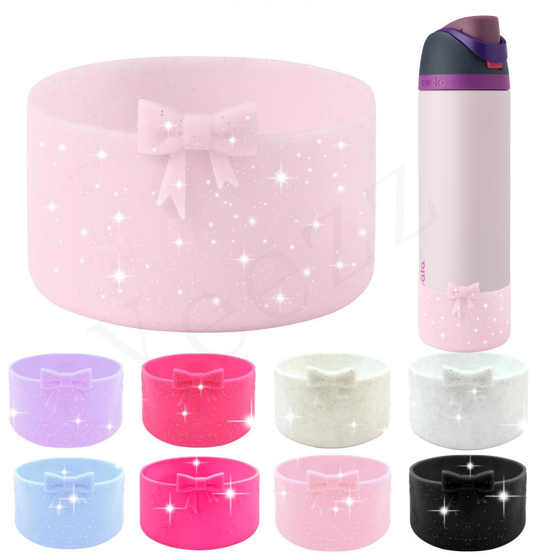 รองเท้าบูทซิลิโคนโบว์กระพริบเหมาะสําหรับ Owala FreeSip 240z/32oz, อุปกรณ์เสริมขวดน้ําไม่มี BPA